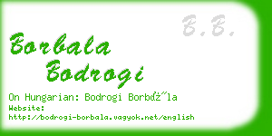 borbala bodrogi business card